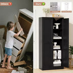 Étagère de cuisine en métal réglable de 61" avec 4 tablettes, organisateur de garde-manger autoportant robuste