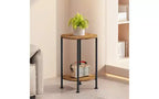 Ensemble de 3 tables basses et tables d'appoint, tables de salon rondes avec rangement, marron rustique