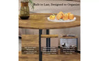 Ensemble de 3 tables basses et tables d'appoint, tables de salon rondes avec rangement, marron rustique