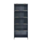 76 Vitrine avec portes en verre, étagère métallique à 5 niveaux pour objets de collection, vitrine moderne pour salon ou bureau-Panipeachy