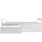 Lit Plateforme en Bois Taille Jumeau FAMYYT ?Avec 2 Tiroirs, Montage Facile