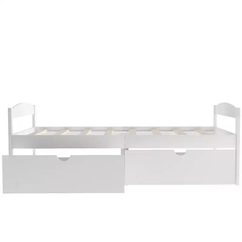 Lit Plateforme en Bois Taille Jumeau FAMYYT ?Avec 2 Tiroirs, Montage Facile