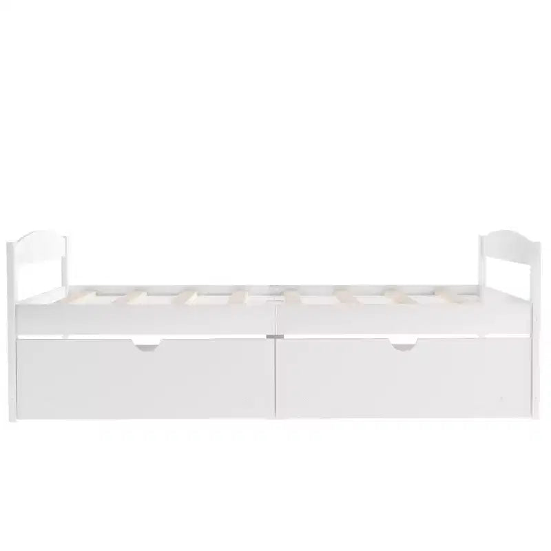 Lit Plateforme en Bois Taille Jumeau FAMYYT ?Avec 2 Tiroirs, Montage Facile