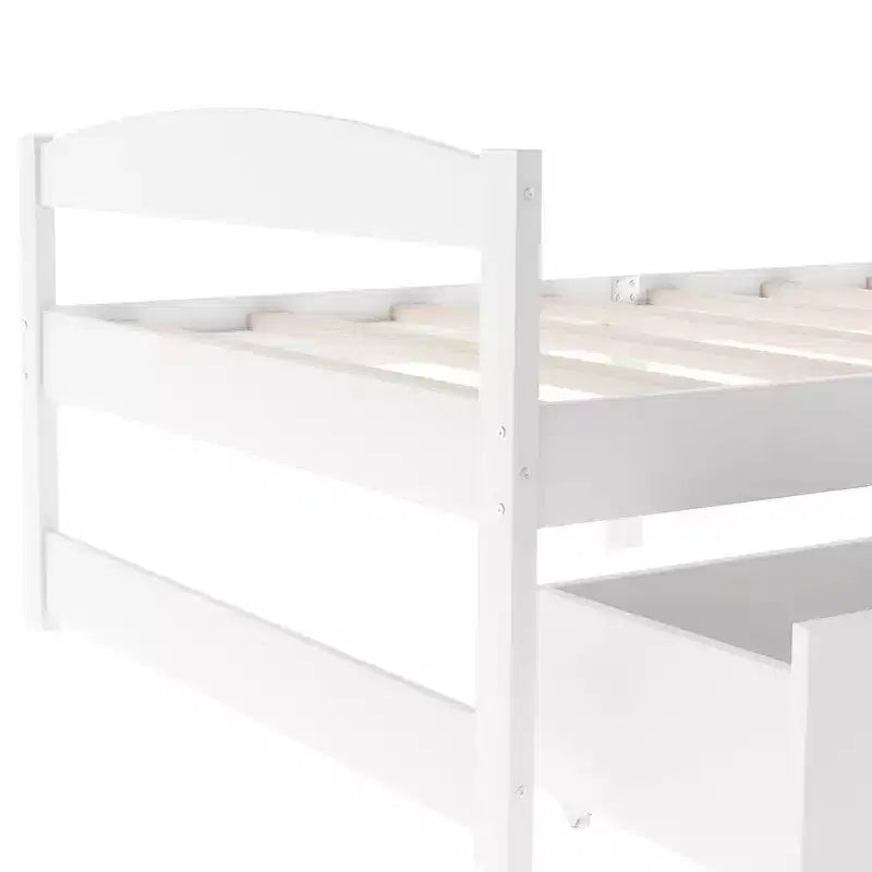 Lit Plateforme en Bois Taille Jumeau FAMYYT ?Avec 2 Tiroirs, Montage Facile
