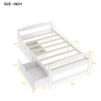 Lit Plateforme en Bois Taille Jumeau FAMYYT ?Avec 2 Tiroirs, Montage Facile