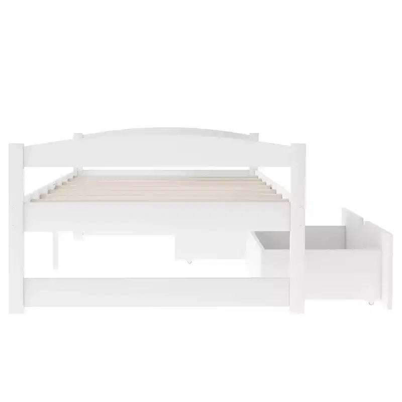 Lit Plateforme en Bois Taille Jumeau FAMYYT ?Avec 2 Tiroirs, Montage Facile
