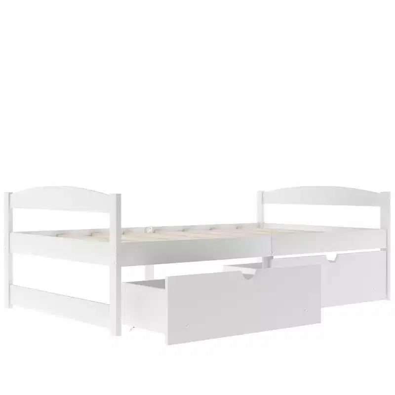 Lit Plateforme en Bois Taille Jumeau FAMYYT ?Avec 2 Tiroirs, Montage Facile