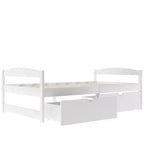 Lit Plateforme en Bois Taille Jumeau FAMYYT ?Avec 2 Tiroirs, Montage Facile