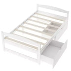 Lit Plateforme en Bois Taille Jumeau FAMYYT ?Avec 2 Tiroirs, Montage Facile