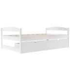 Lit Plateforme en Bois Taille Jumeau FAMYYT ?Avec 2 Tiroirs, Montage Facile
