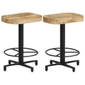 vidaXL Bar Stool Set of 2 Natural Wood, Black