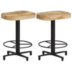 vidaXL Bar Stool Set of 2 Natural Wood, Black