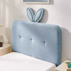 Lit rembourré double/grand/Queen avec tête de lit oreilles de lapin, éclairage LED et 4 tiroirs pour enfants/adultes - ModernLuxe