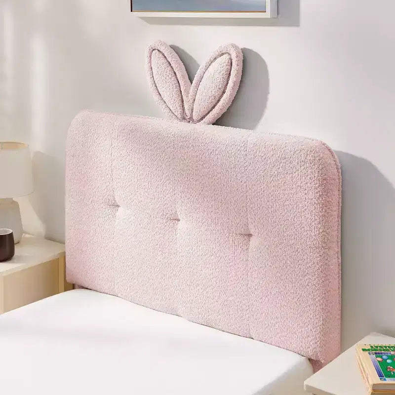 Lit rembourré double/grand/Queen avec tête de lit oreilles de lapin, éclairage LED et 4 tiroirs pour enfants/adultes - ModernLuxe