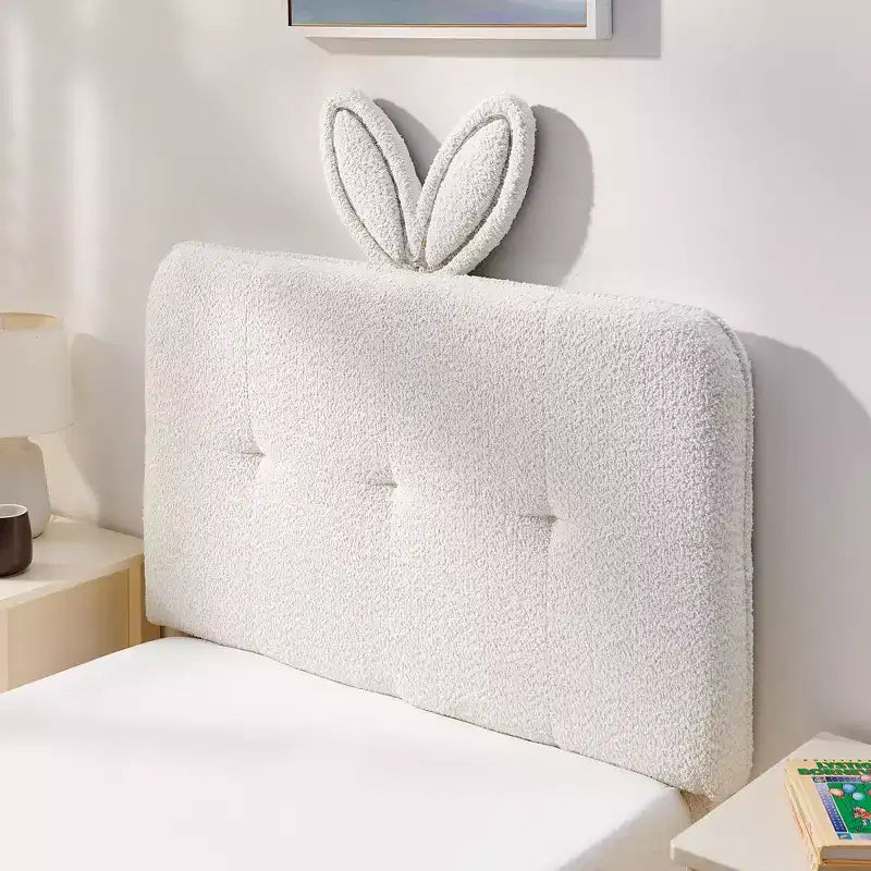 Lit rembourré double/grand/Queen avec tête de lit oreilles de lapin, éclairage LED et 4 tiroirs pour enfants/adultes - ModernLuxe