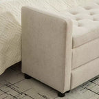 Banc de Rangement Rembourré Banc de Bout de Lit Rembourré Banc d'Entrée Minimaliste Repose-Pieds avec Tiroir - ModernLuxe