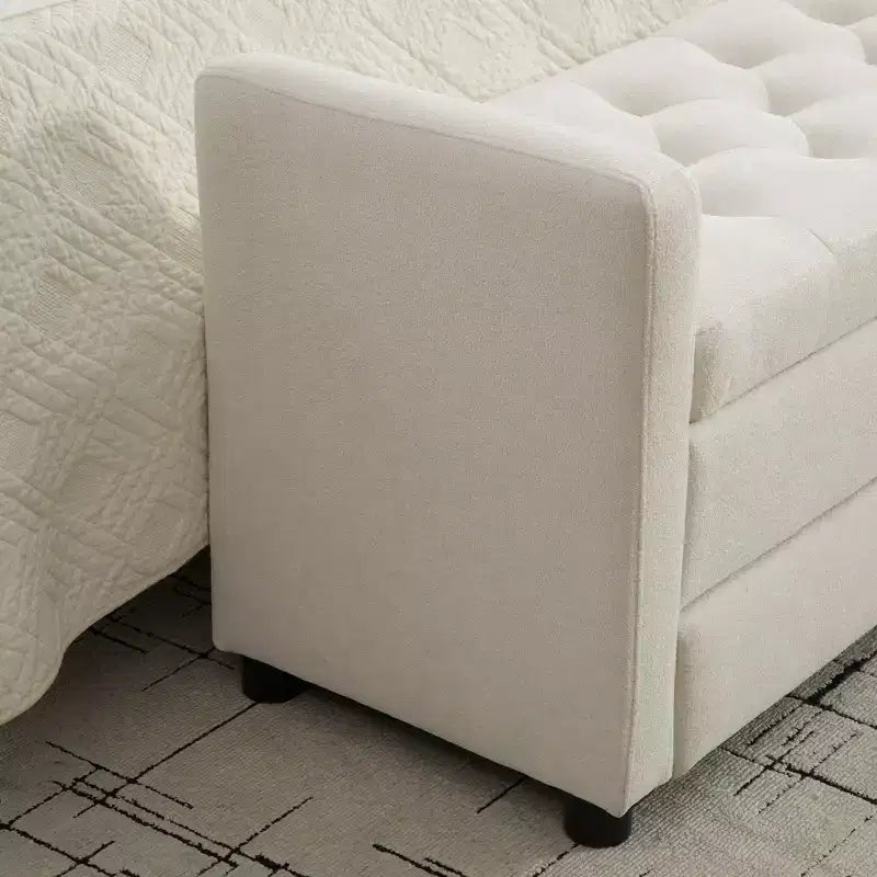 Banc de Rangement Rembourré Banc de Bout de Lit Rembourré Banc d'Entrée Minimaliste Repose-Pieds avec Tiroir - ModernLuxe