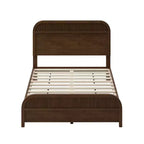 Lit Plateforme King/Queen ModernLuxe avec Tête de Lit à Lattes Verticales, Cadre de Lit en Bois Massif, Aucun Sommier Tapissier Requis