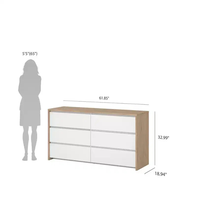 Tvilum, Commode double à 6 tiroirs Next