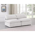 Canapé modulable en velours crème Indulge Meridian Furniture