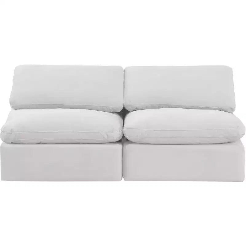 Canapé modulable en velours crème Indulge Meridian Furniture
