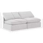 Canapé modulable en velours crème Indulge Meridian Furniture