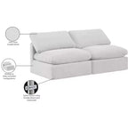 Canapé modulable en velours crème Indulge Meridian Furniture
