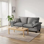 Canapé deux places GDFStudio Watt moderne en chenille avec accoudoirs incurvés