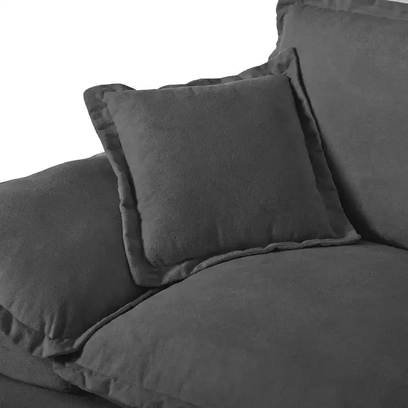 Canapé deux places GDFStudio Watt moderne en chenille avec accoudoirs incurvés
