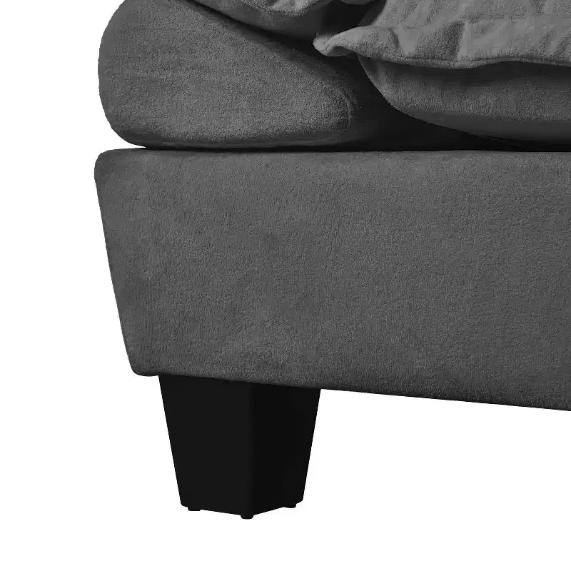 Canapé deux places GDFStudio Watt moderne en chenille avec accoudoirs incurvés