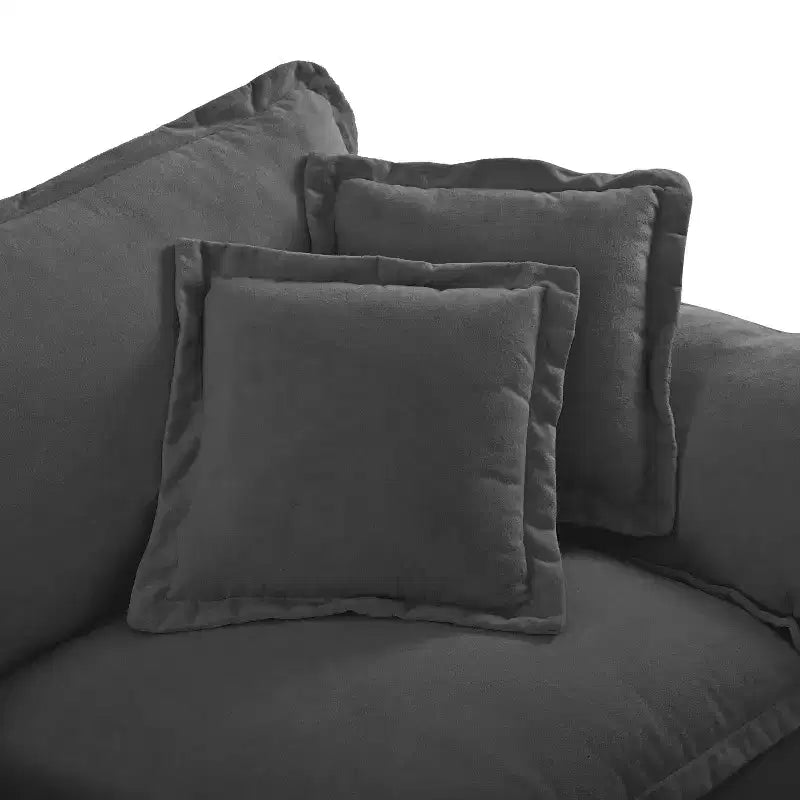 Canapé deux places GDFStudio Watt moderne en chenille avec accoudoirs incurvés