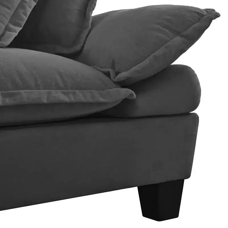 Canapé deux places GDFStudio Watt moderne en chenille avec accoudoirs incurvés