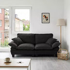 Canapé deux places GDFStudio Watt moderne en chenille avec accoudoirs incurvés