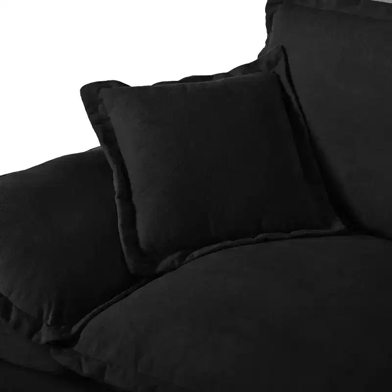 Canapé deux places GDFStudio Watt moderne en chenille avec accoudoirs incurvés