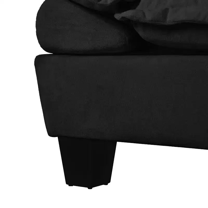 Canapé deux places GDFStudio Watt moderne en chenille avec accoudoirs incurvés
