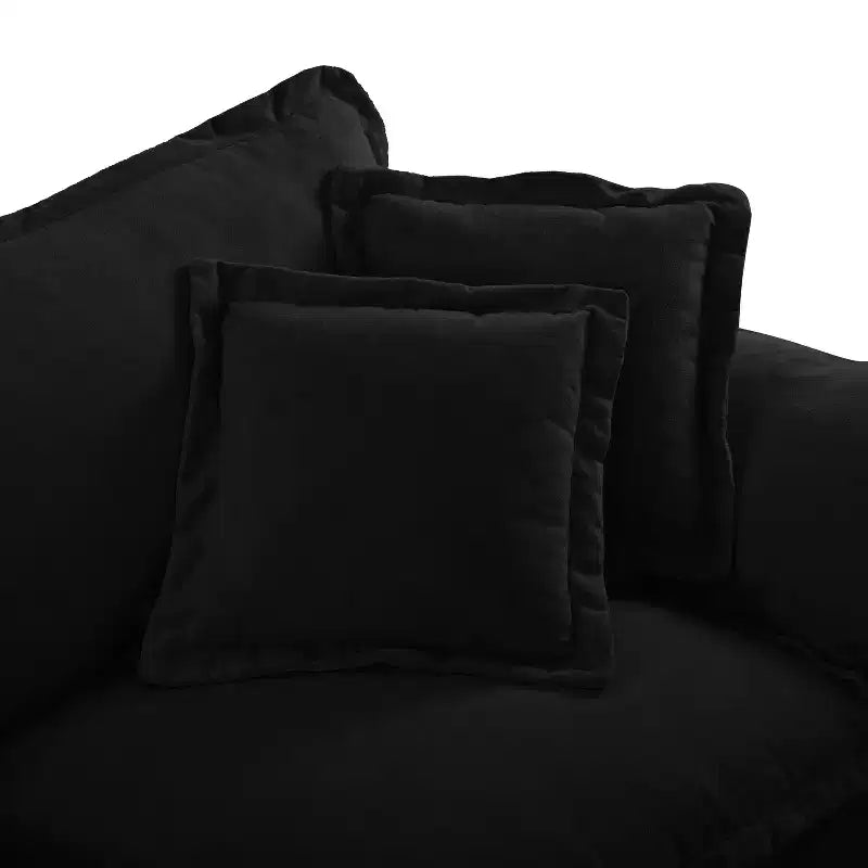 Canapé deux places GDFStudio Watt moderne en chenille avec accoudoirs incurvés