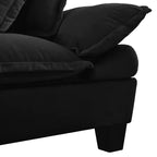 Canapé deux places GDFStudio Watt moderne en chenille avec accoudoirs incurvés