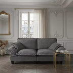 Canapé deux places GDFStudio Watt moderne en chenille avec accoudoirs incurvés