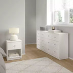 Tvilum, Ensemble de chambre à coucher 3 pièces Portland - Commode double 6 tiroirs et ensemble de 2 tables de nuit