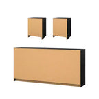 Tvilum, Ensemble de chambre à coucher 3 pièces Portland - Commode double 6 tiroirs et ensemble de 2 tables de nuit