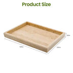 Plateau en travertin, plateau décoratif rectangulaire en pierre jaune naturelle pour coiffeuse de salle de bain, organiseur de parfum, présentoir à bijoux
