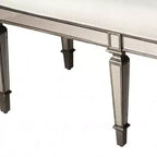 HomeRoots Banc d'entrée 42 argenté rembourré 100 % coton