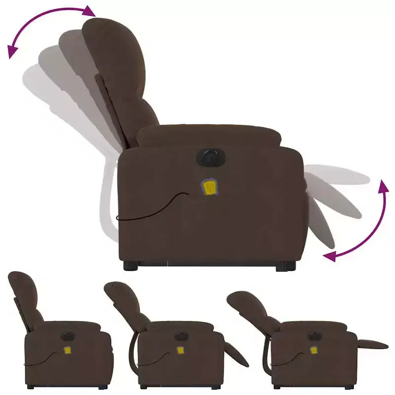 Fauteuil inclinable de massage relevable marron vidaXL