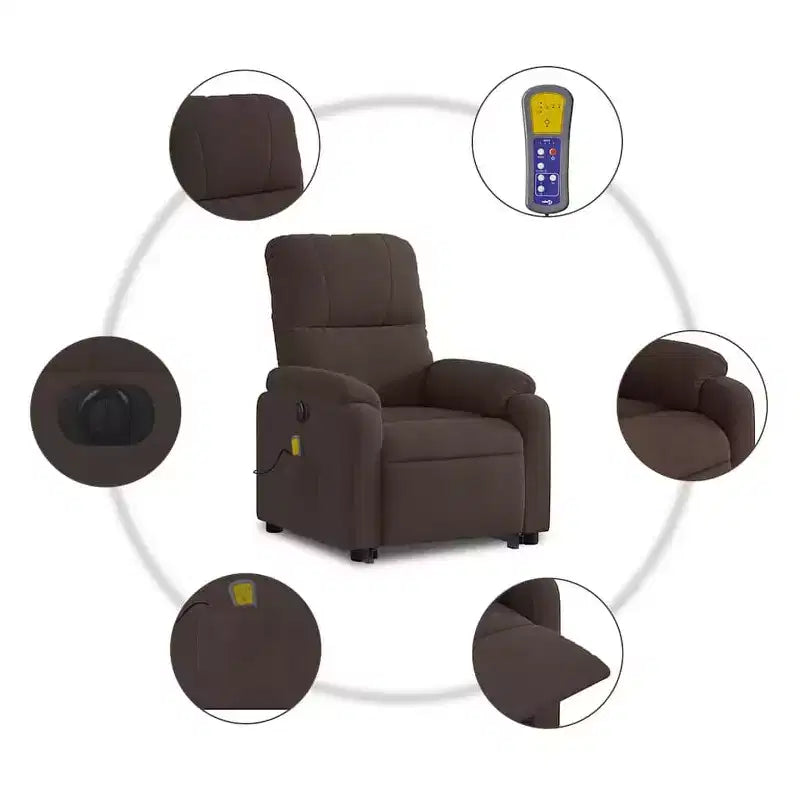 Fauteuil inclinable de massage relevable marron vidaXL