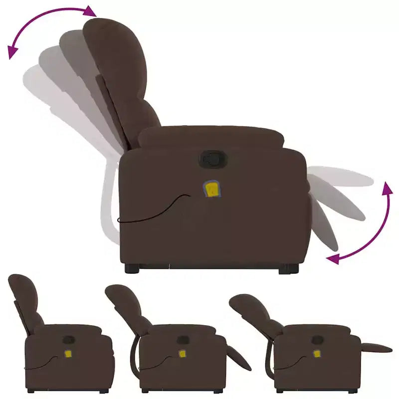 Fauteuil inclinable de massage relevable marron vidaXL