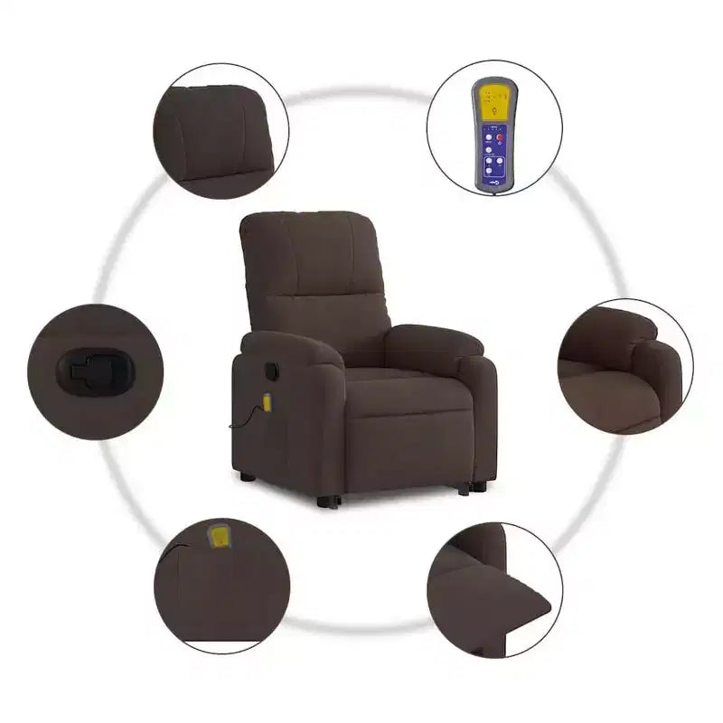 Fauteuil inclinable de massage relevable marron vidaXL