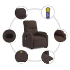Fauteuil inclinable de massage relevable marron vidaXL