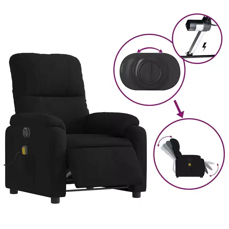 Fauteuil inclinable de massage relevable marron vidaXL