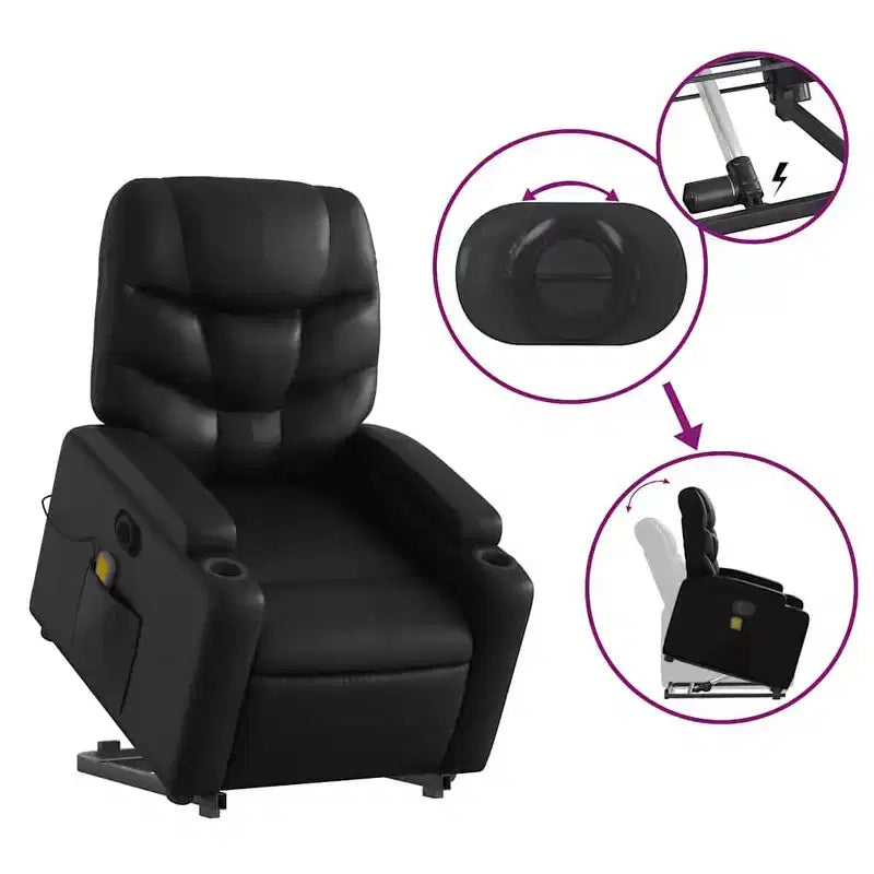 vidaXL Fauteuil de massage inclinable crème
