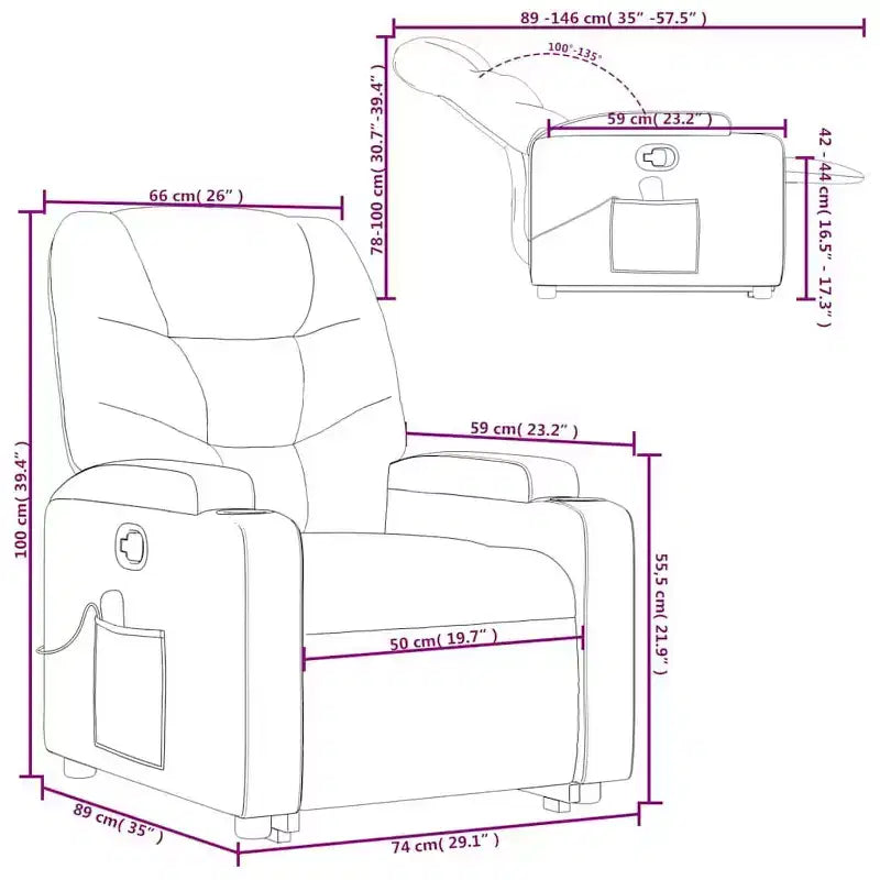 vidaXL Fauteuil de massage inclinable crème